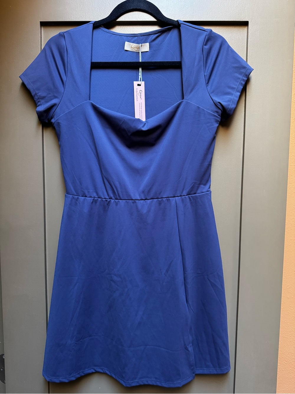 Tennis Dress with Built in Shorts Square Neck Sleeveless Golf Dress Large NWT